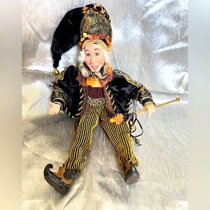 Vintage Little Alfie Jester Elf Clown doll Show Stoppers handmade Rare Find 21"
